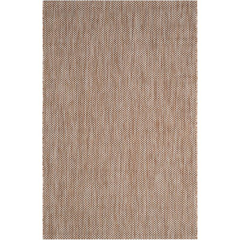 Natural and Black Rectangular Synthetic Outdoor Area Rug