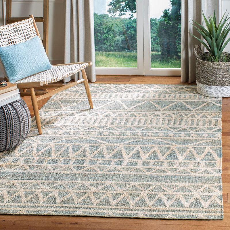 Charcoal & Natural Bohemian 4' x 6' Hand-Woven Kilim Area Rug