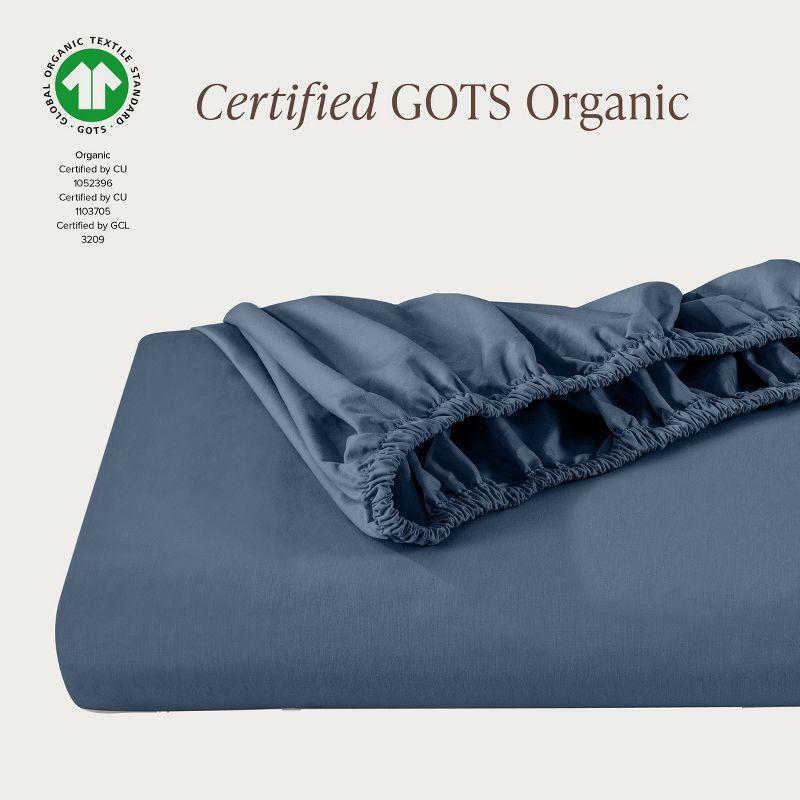 Bare Home 260 Thread Count Organic Cotton Percale Fitted Sheet