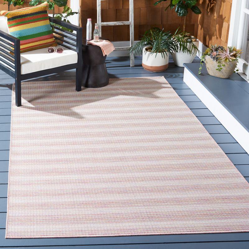 Hampton HTN231 Power Loomed Indoor/Outdoor Area Rug - Pink Ivory/Multi - 8'x10' - Safavieh.