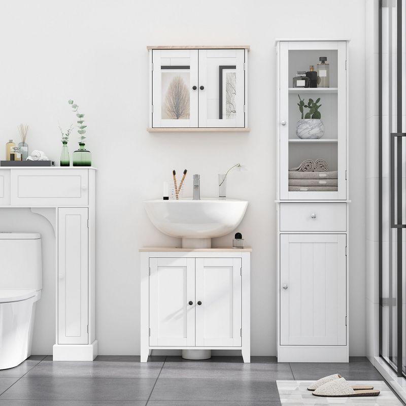 NRANTUM kleankin Slim Bathroom Storage Cabinet, Tall Bathroom Cabinet