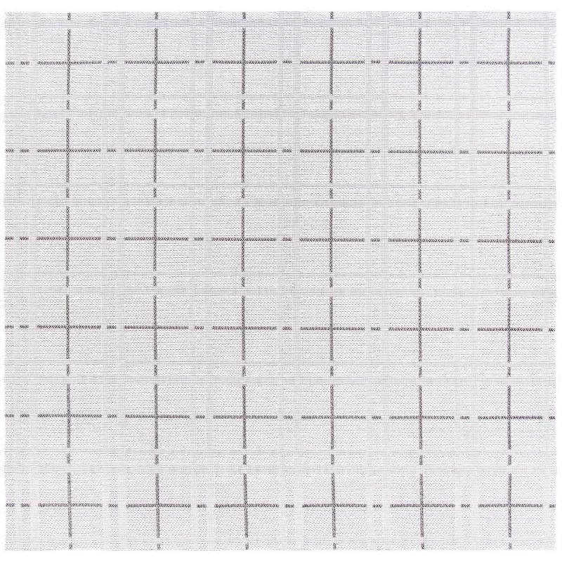 Ivory and Grey Square Synthetic Indoor/Outdoor Rug