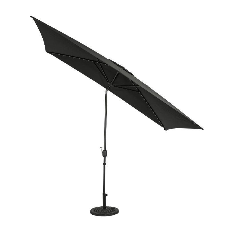 Island Umbrella 10' x 6.5' Rectangular Bimini Market Patio Umbrella Black: Weather-Resistant, Steel Frame, Crank Handle