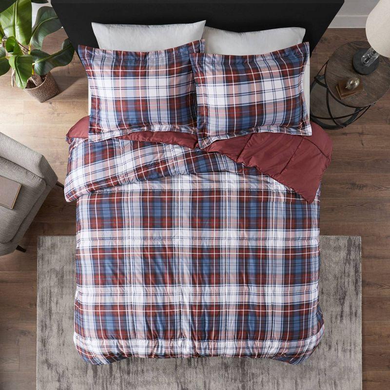 Twin Red Reversible Down Alternative Microfiber Comforter Set