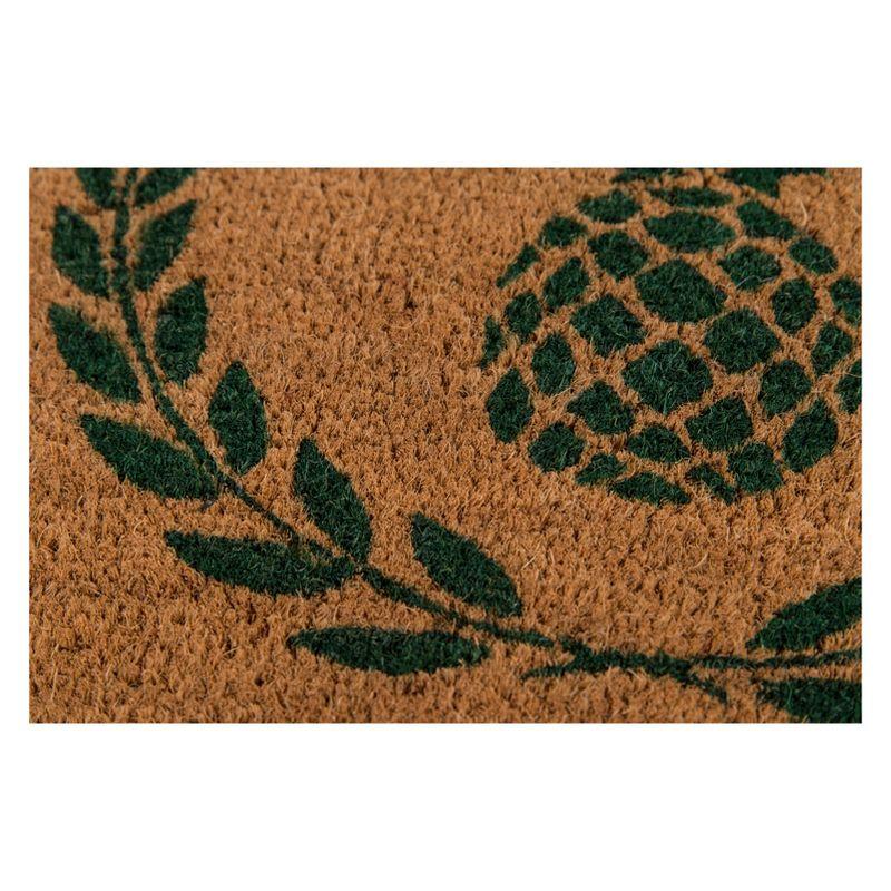 Pineapple Green Hand-Woven Coir Outdoor Doormat 18" x 30"