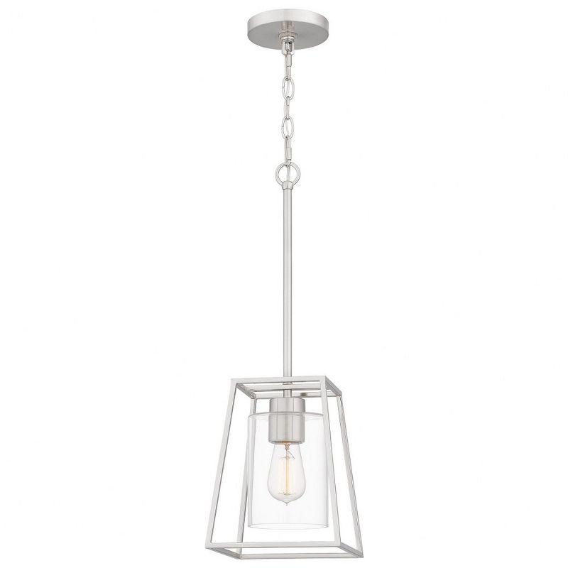 Prescott Transitional Mini Pendant Light in Brushed Nickel with Clear Glass