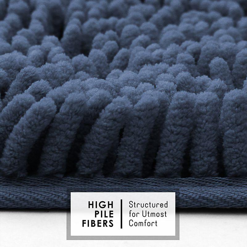 Hearth & Harbor Bathroom Rugs, Chenille Bath Mat - Navy Bath Rug, 26x44