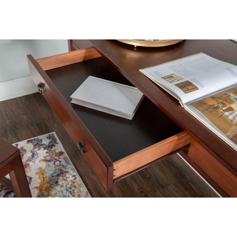 46" Titian Transitional Writing Desk Tobacco - Linon: Home Office Furniture, Pine Frame, Metal Hardware