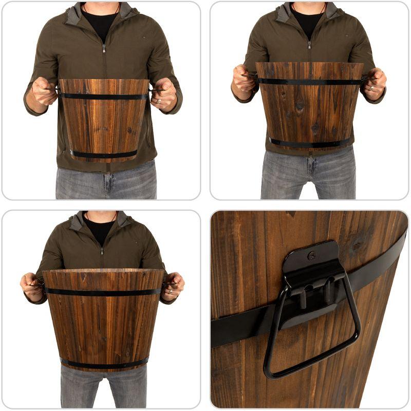 Camery Wood Barrel Planter