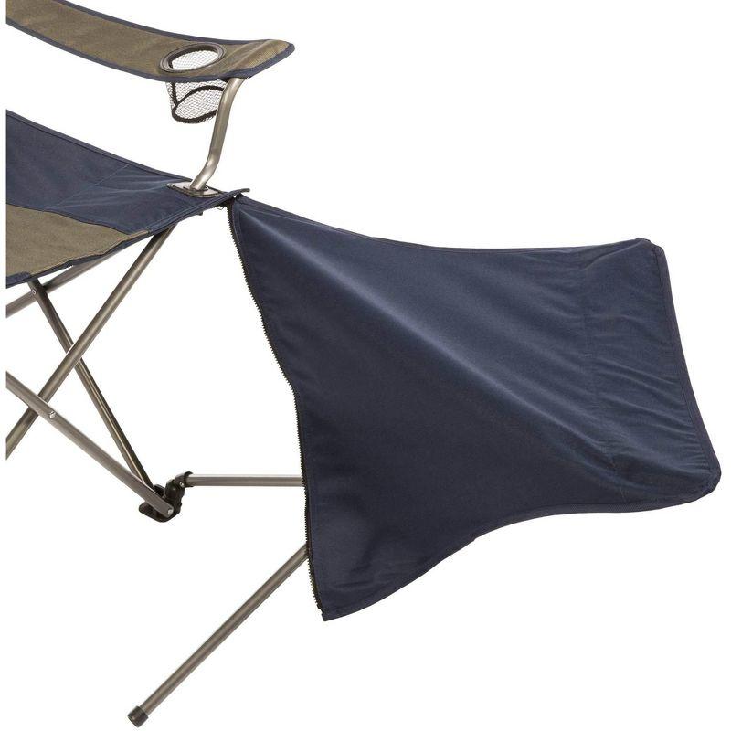 Kamp Rite Folding Camp Chair w/ 2 Cupholders & Detachable Footrest