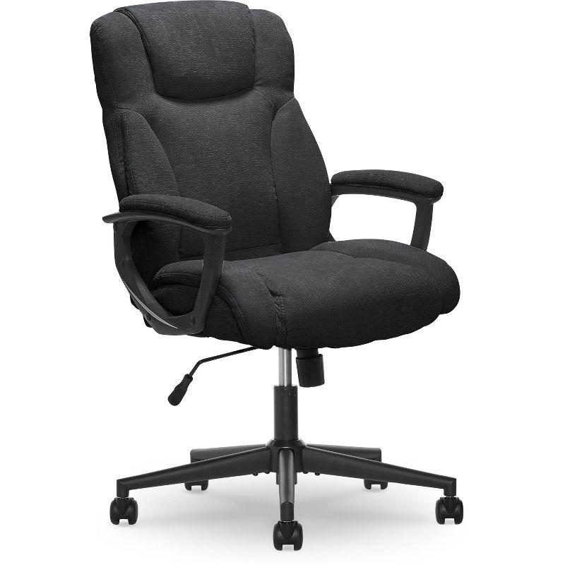 Style Hannah II Office Chair Midnight Black - Serta: Executive, Microfiber, 400 lbs Capacity