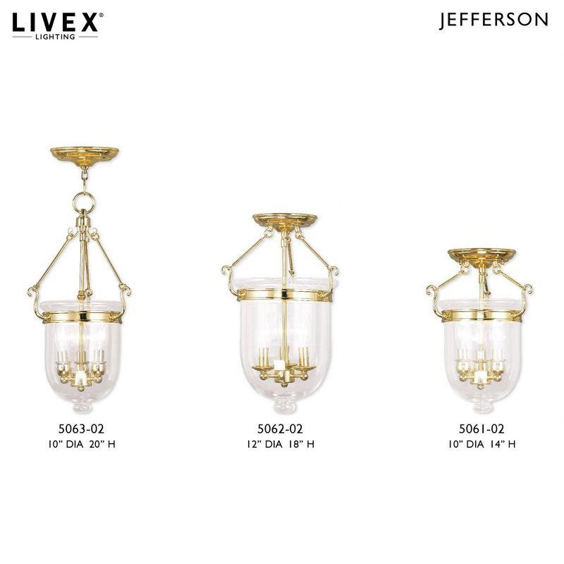Livex Lighting Jefferson 3 - Light Flush Mount in  Polished Brass