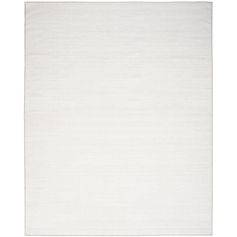 Ivory Grey 9' x 12' Washable Viscose Area Rug