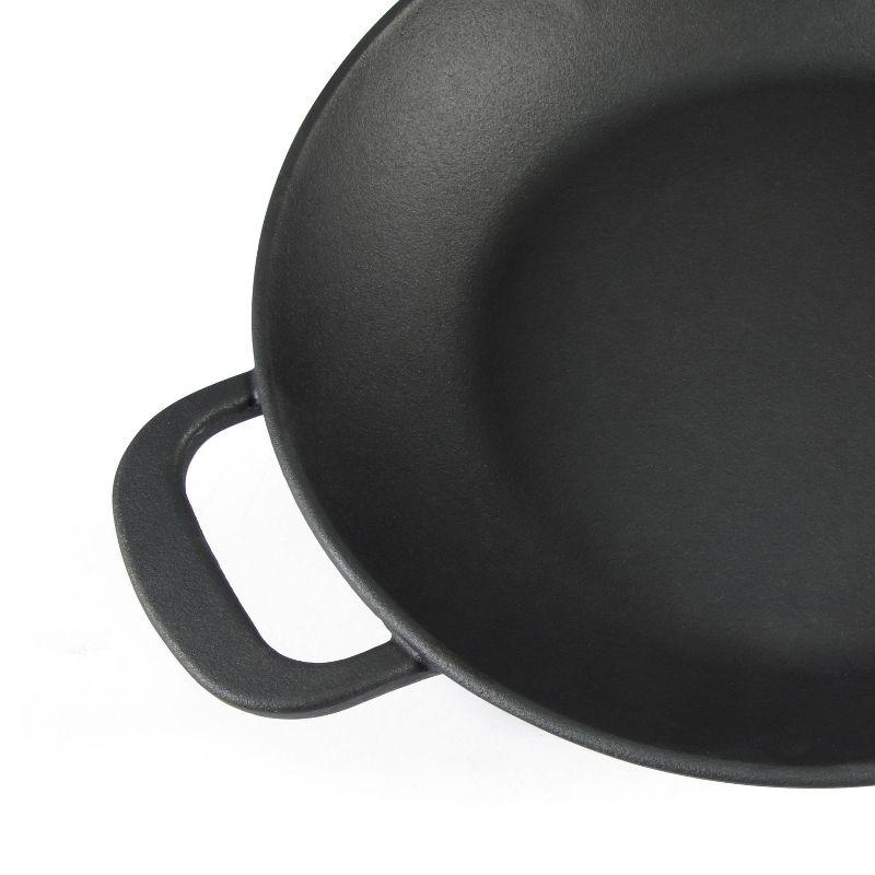 Martha Stewart 12" Pre Seasoned Cast Iron Skillet: Oven & Broiler-Safe, Smooth Surface Induction Compatible, Black