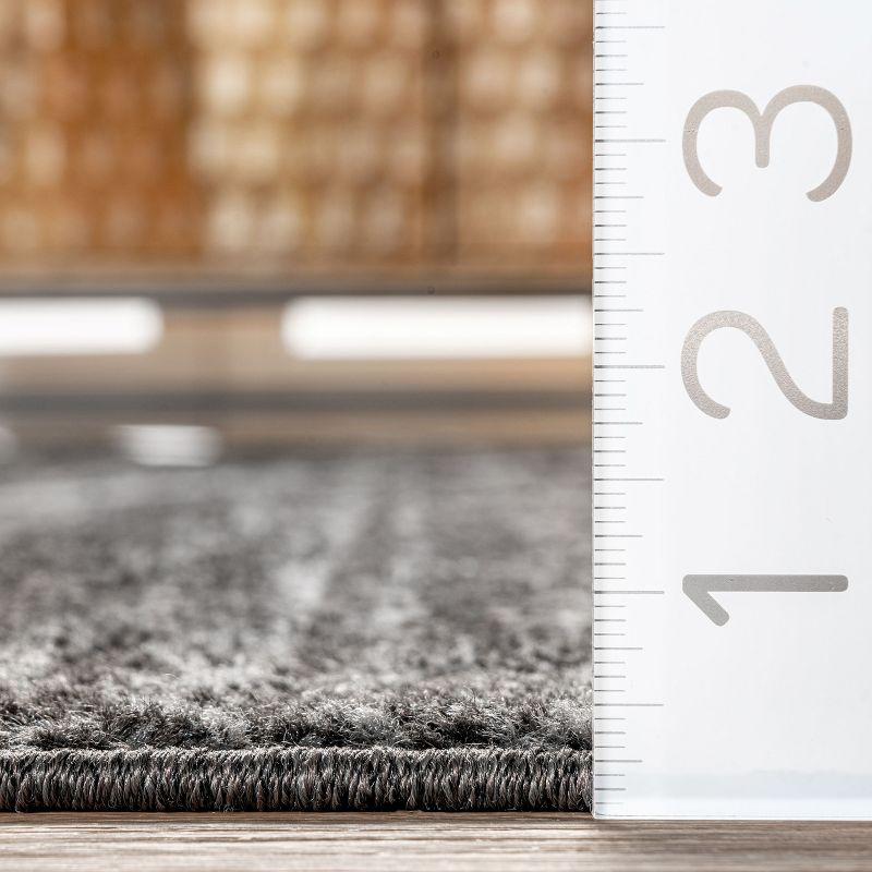 Nuloom 4 Square Thigpen Contemporary Indoor Area Rug, Charcoal, Abstract Lines, Non-Slip Backing, Stain Resistant, Bedroom Living Room, Kitchen