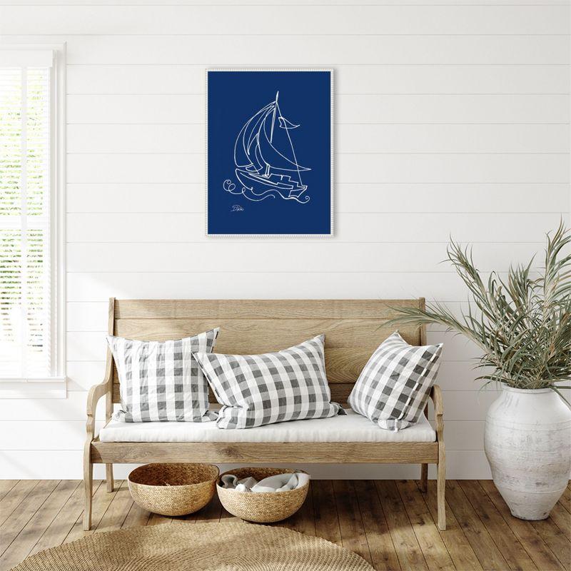 Amanti Art Little Sail On Blue by Patricia Pinto Canvas Wall Art Print Framed 23 x 30-in.