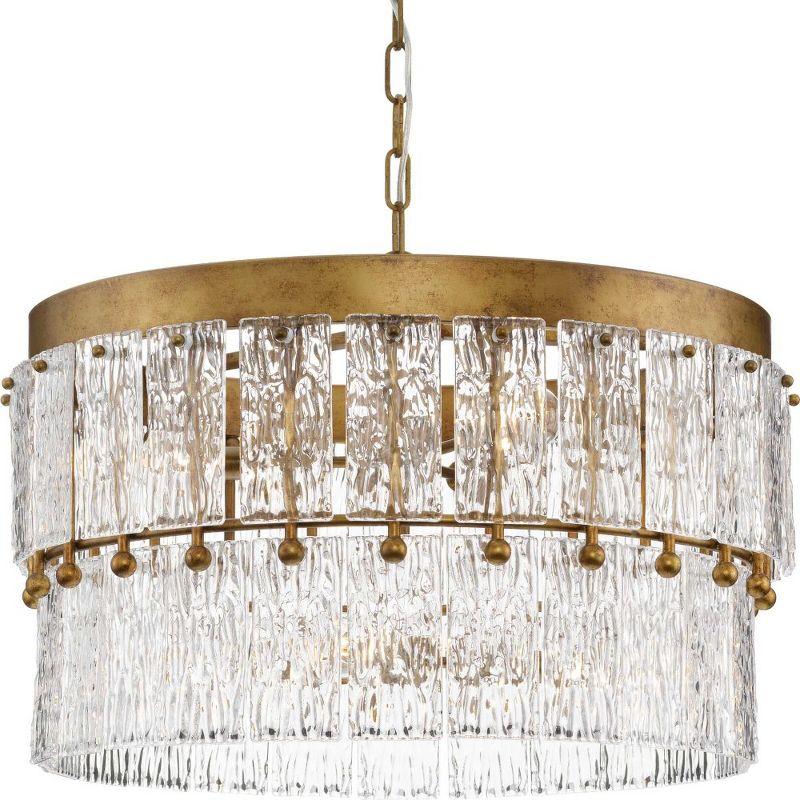 Chevall Gold Ombre 6-Light Tiered Chandelier with Artisanal Glass