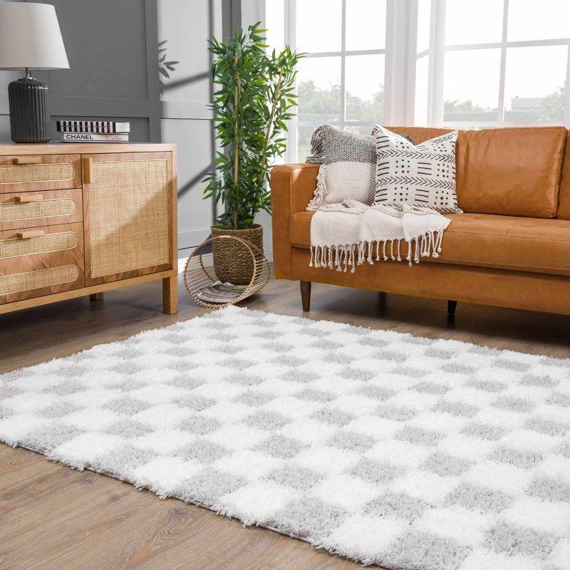 Hauteloom Atira Black & White Checkered Area Rug