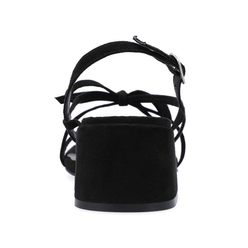 Journee Collection Womens Amity Sling Back Multi Strap Block Heel Sandals Black 5.5