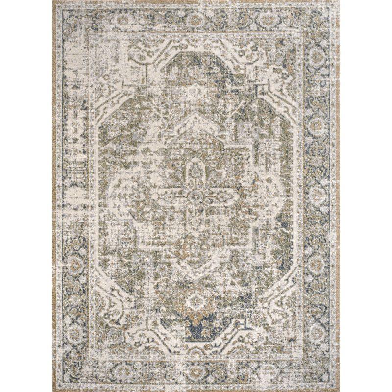 JONATHAN Y Keesha Bold Distressed Medallion Low-Pile Machine-Washable Indoor Area Rug