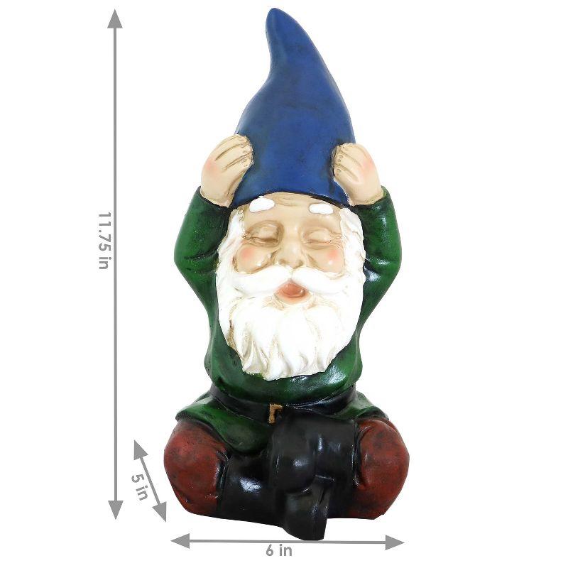 Sunnydaze Sage the Yoga Garden Gnome Lightweight Indoor/Outdoor Resin Lawn and Garden Statue - 11" H