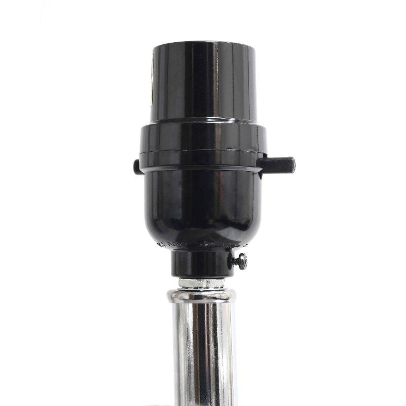 Leather Table Lamp with Fabric Shade Black - Elegant Designs: Modern Rectangle Shade, UL Listed, E26 Socket