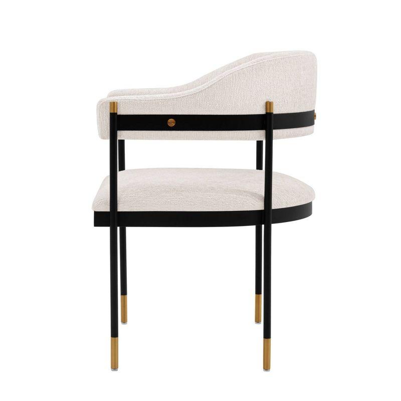 Lia Modern Boucle Upholstered Dining Armchair Cream - Manhattan Comfort