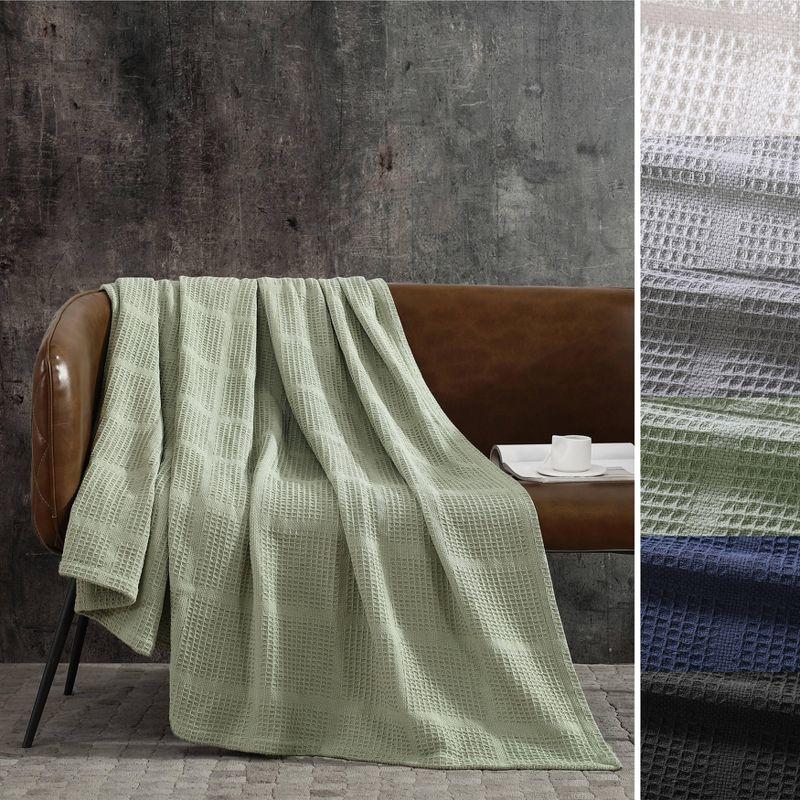 Kenneth Cole Kenneth Cole Waffle Grid Solid Cotton Blanket