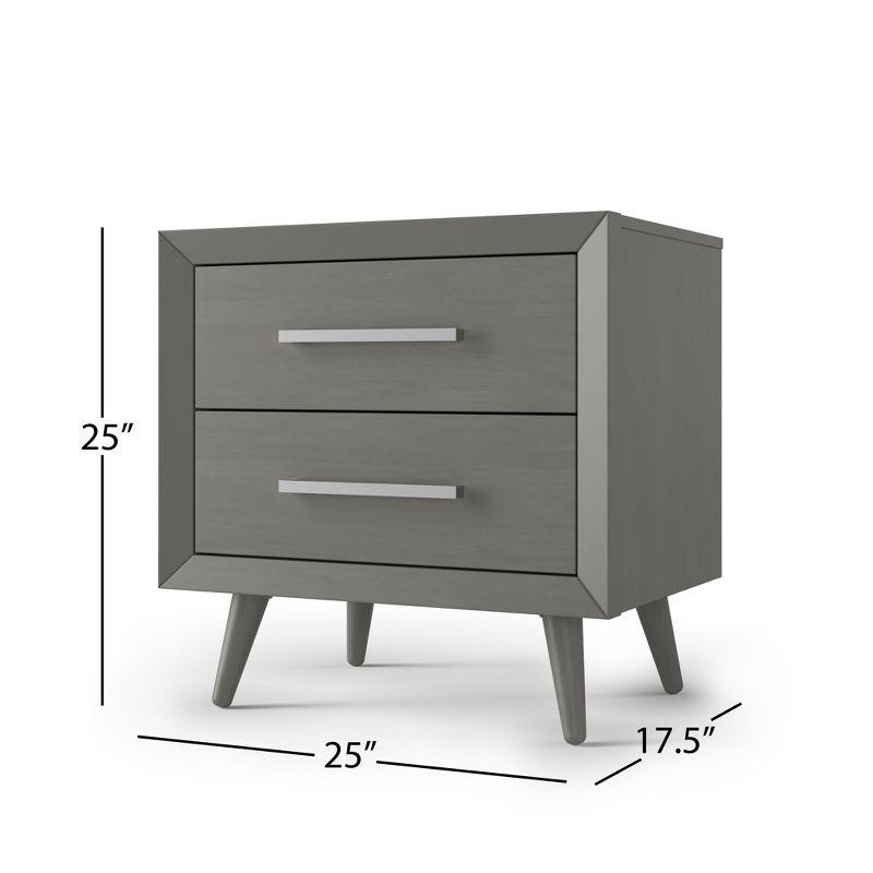 Child Craft Cranbrook 2 Drawer Nightstand for Nursery or Bedroom, Large Storage Drawers, Made of Sturdy Pinewood, Baby Safe Finish (Lunar Gray)