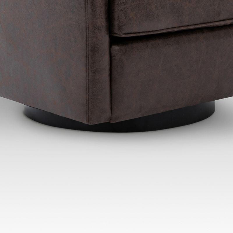 eLuxury Swivel Barrel Chair, Dark Chocolate