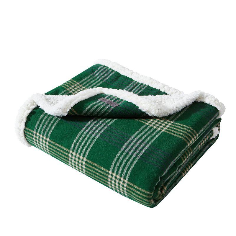 Eddie Bauer Printed Flannel/Sherpa Throw Blankets