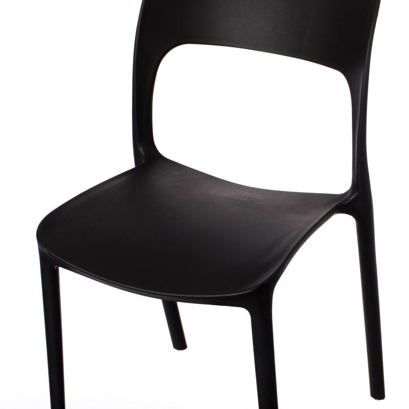 Black Matte Plastic Curved Back Dining Chair