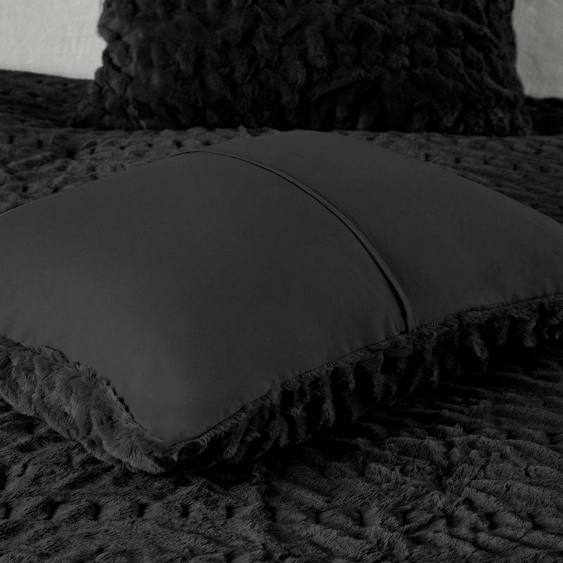 Almagul Ruched Fur Down Alternative Comforter Set