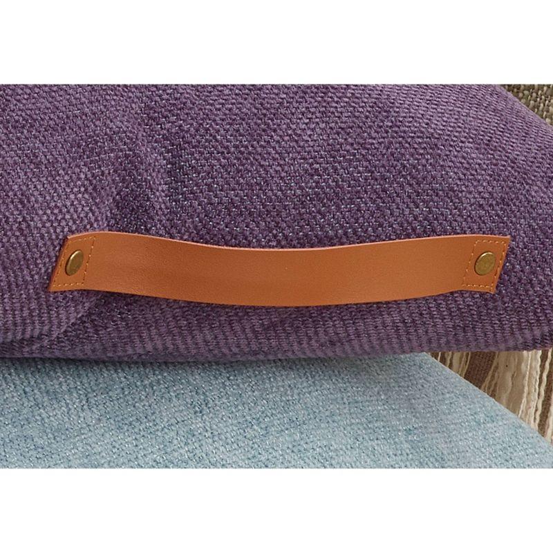 18" Purple Chenille Medium Square Throw Pillow with Handle