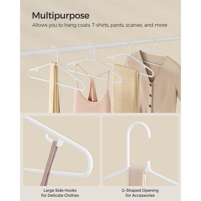 SONGMICS 50 Pack Plastic Hangers Space-Saving Clothes Hangers White