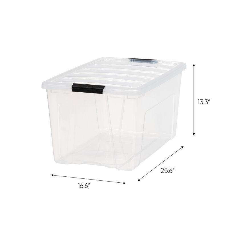 72qt Plastic Storage Bins with Lids and Secure Latching Buckles - 4 Pack