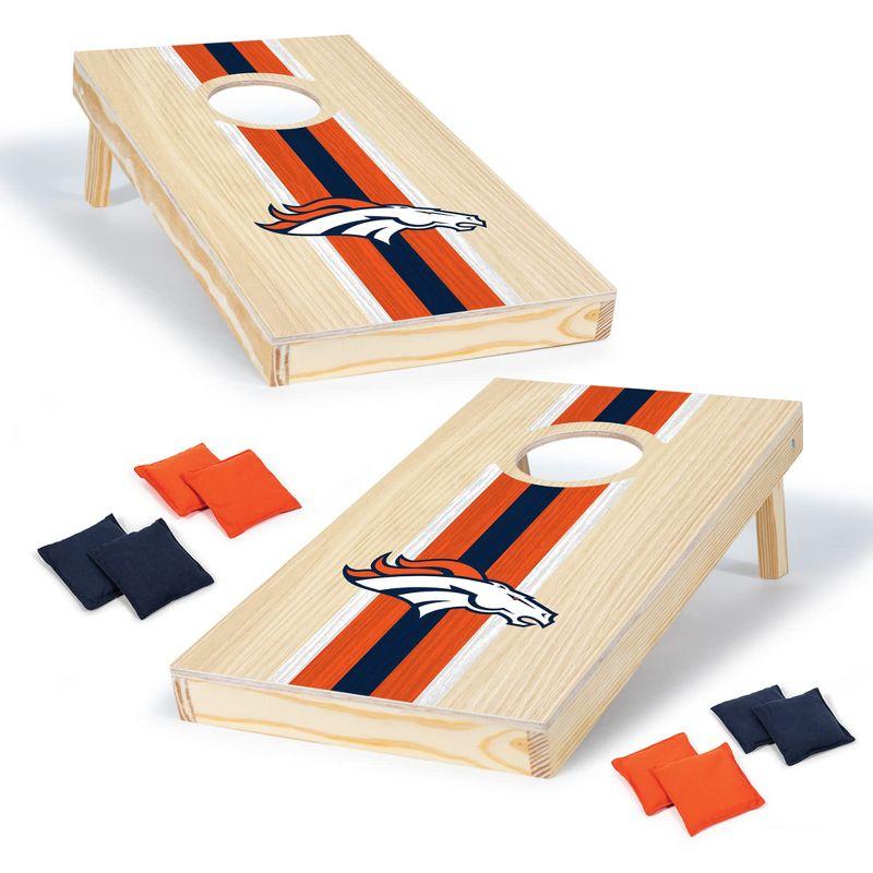 NFL Denver Broncos 1'x2' Natural Wood Cornhole Set