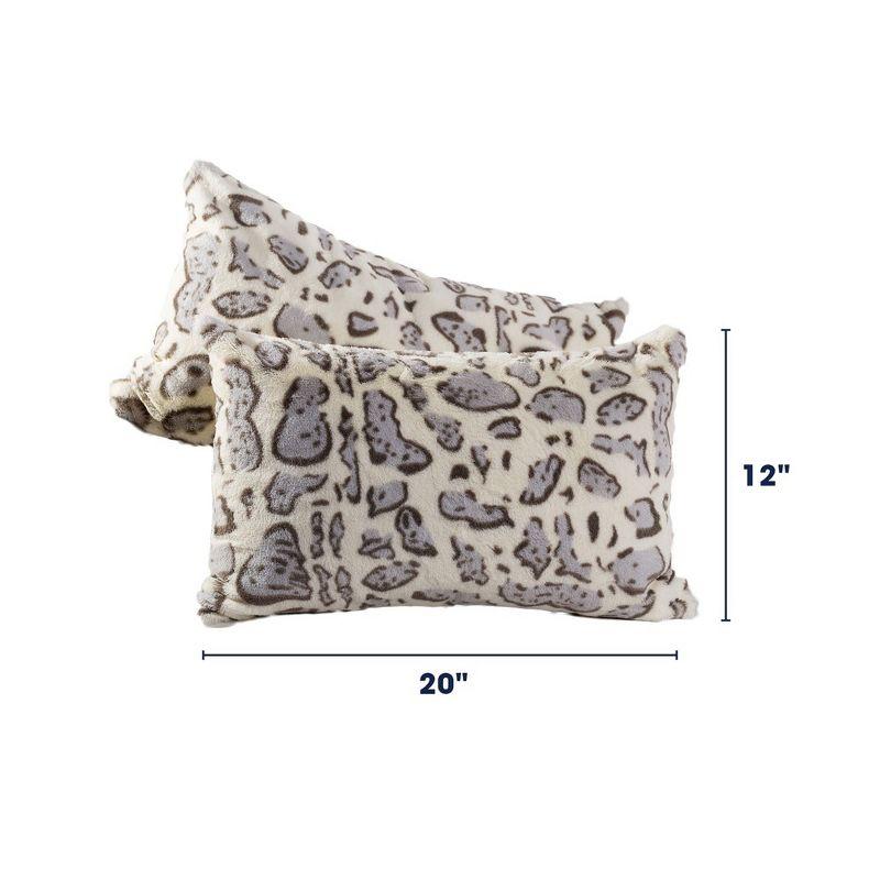 Cheer Collection Animal Print Faux Fur Throw Pillow (Set of 2)