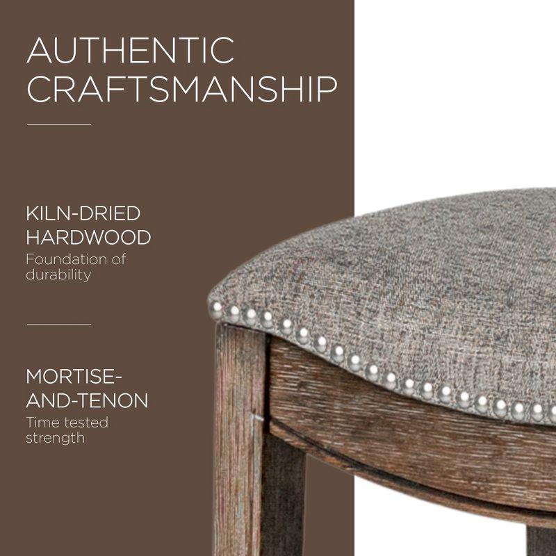 Maven Lane Maven Lane Adrien Backless Saddle Kitchen Stool with Fabric Upholstery