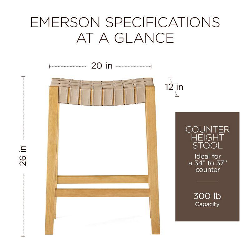 Maven Lane Maven Lane Emerson Kitchen Stool with Vegan Leather Upholstery