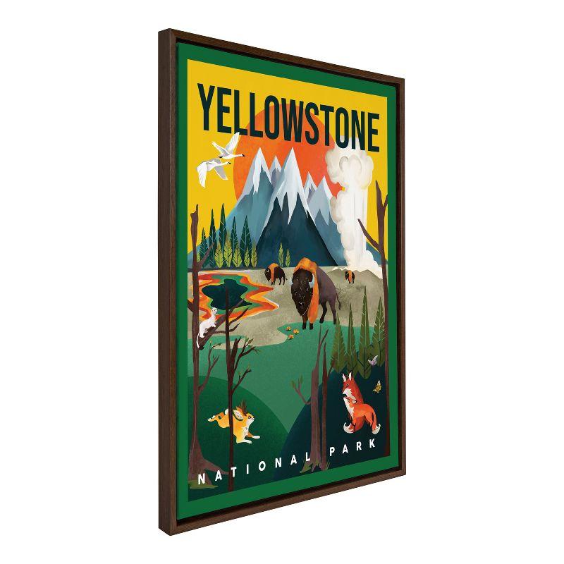 23" x 33" Sylvie Yellowstone Park Framed Canvas by The Whiskey Ginger Brown - Kate & Laurel All Things Decor