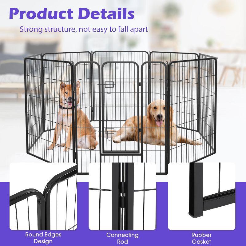 FDW Dog Playpen Pet Dog Fence 2-32 Panels  24/32/40"H Metal Dog Pen Outdoor Exercise Pen with Doors for Large/Medium /Small Dogs for RV,Camping,Yard