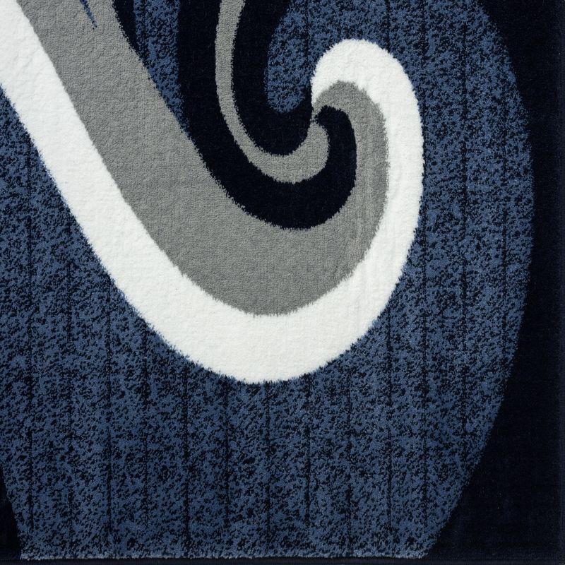 Luxe Weavers Contemporary Abstract Geometric Swirl Area Rug, Blue 5x7
