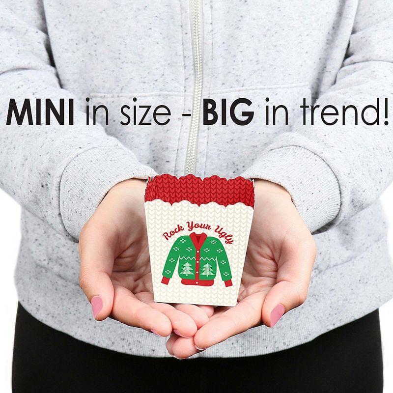 Big Dot of Happiness Ugly Sweater - Party Mini Favor Boxes - Holiday and Christmas Party Treat Candy Boxes - Set of 12