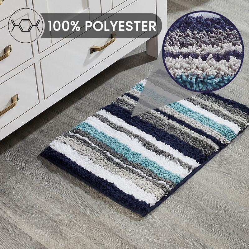 Better Trends Griffie 100% Polyester TPR Backing Tufted Bath Rug 24" x 36" Rectangle - Blue