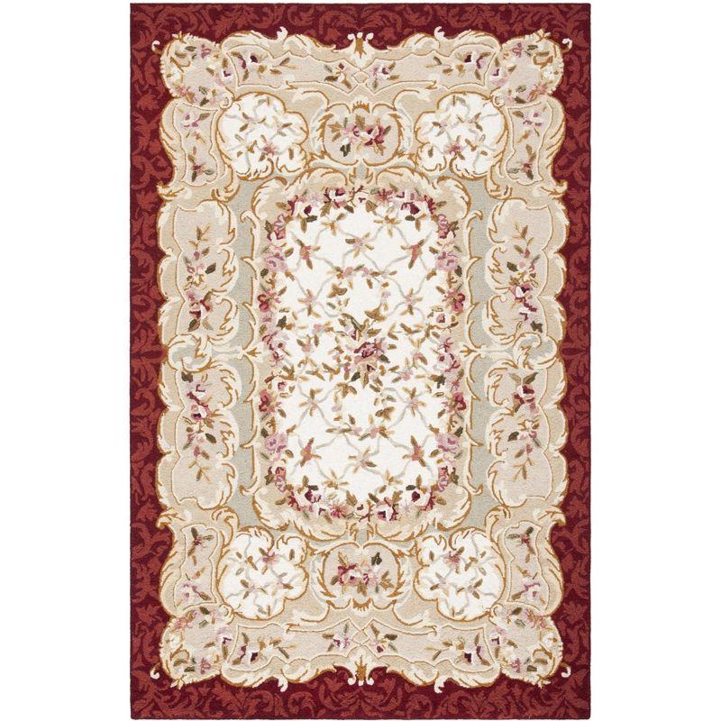 Chelsea HK73 Handmade Area Rug - 6'x9' - Ivory/Burgundy - Safavieh