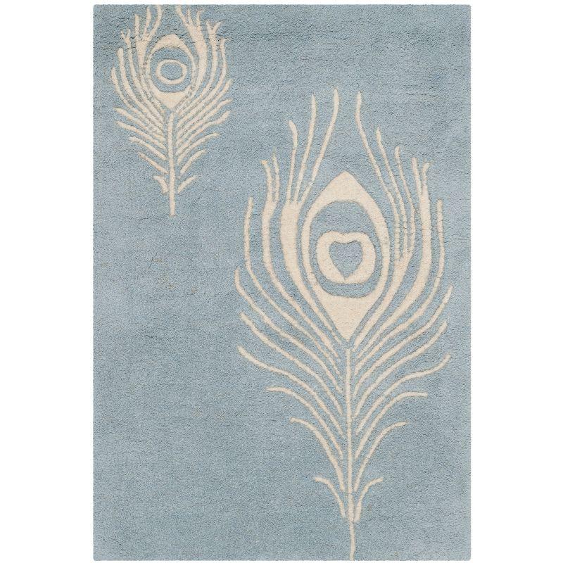 Soho SOH704 Hand Tufted Indoor Accent Rug - Light Blue/Ivory - 2'6"x4' - Safavieh