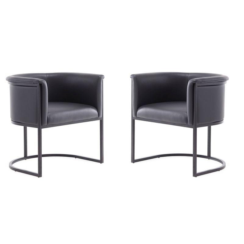 Ceets Bali Saddle And Black Faux Leather Dining Chair (Set Of 2) (Set of 2)