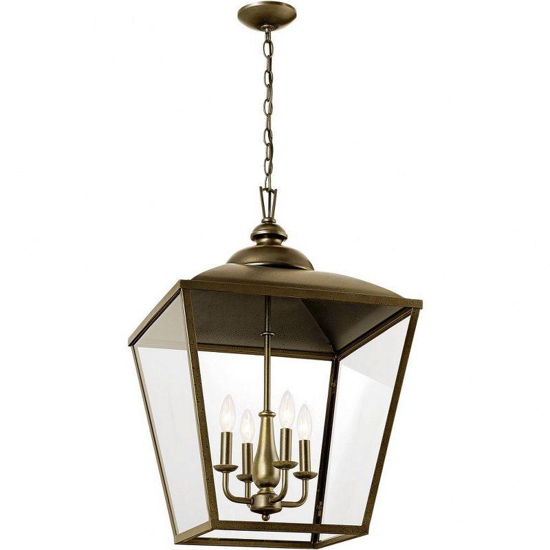 Character Bronze 4-Light Indoor/Outdoor Glass Pendant