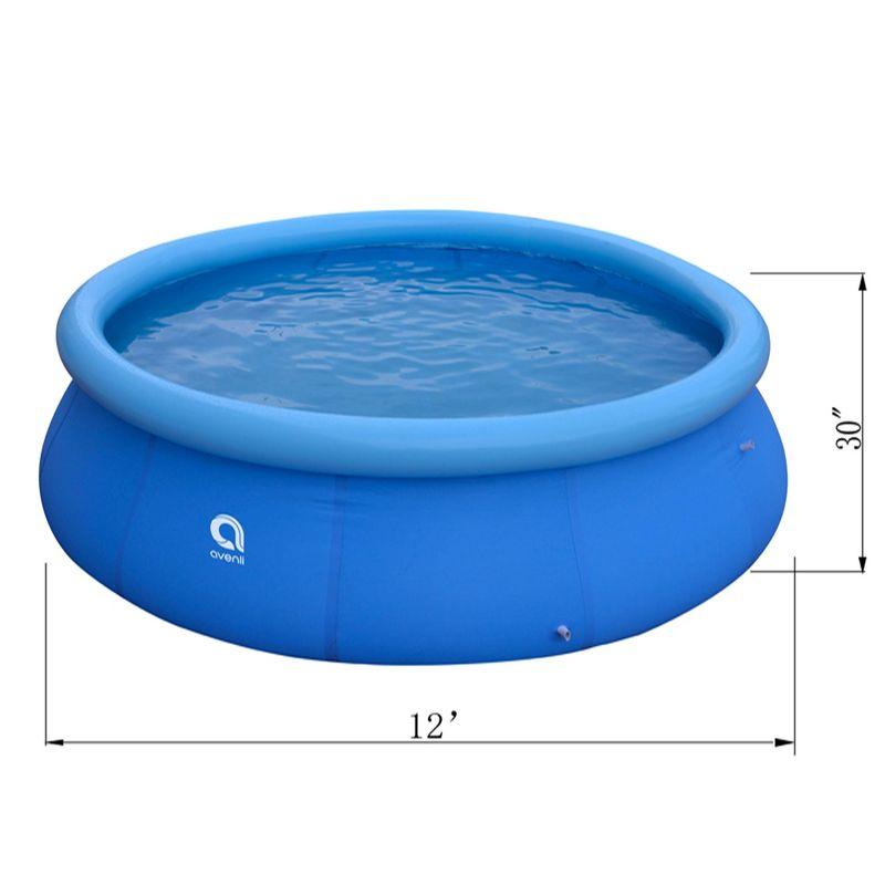 JLeisure Avenli 17808 12 Foot x 30 Inch 2 to 3 Person Capacity Prompt Set Above Ground Kids Inflatable Outdoor Backyard Kiddie Swimming Pool, Blue